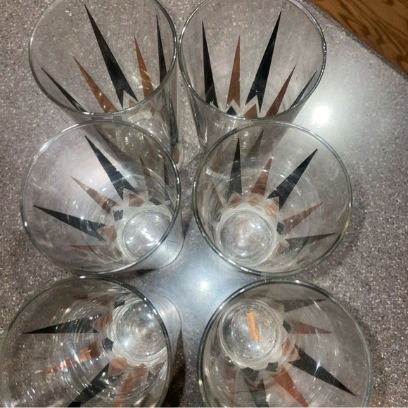 Mcm Diamond Gold and Black 6 Tall Glass Set - Picture 5 of 5